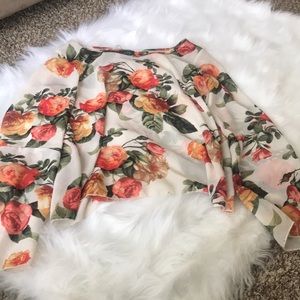 Flowered long sleeve top